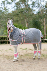 Light Grey Show Set with White & Pale Pink Trim